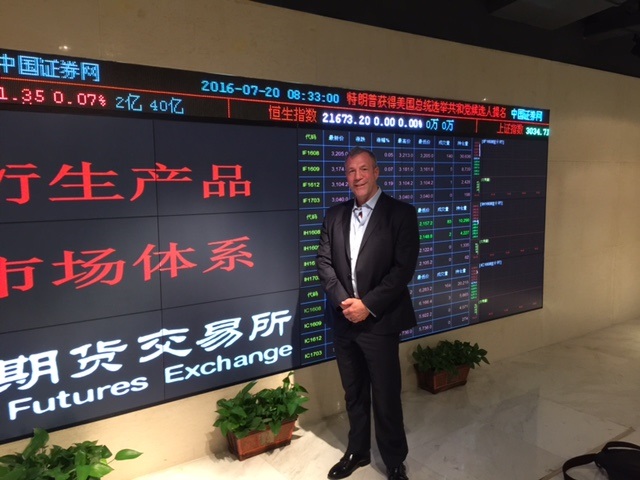 Mark Schlarbaum visiting the Shanghai Stock Exchange